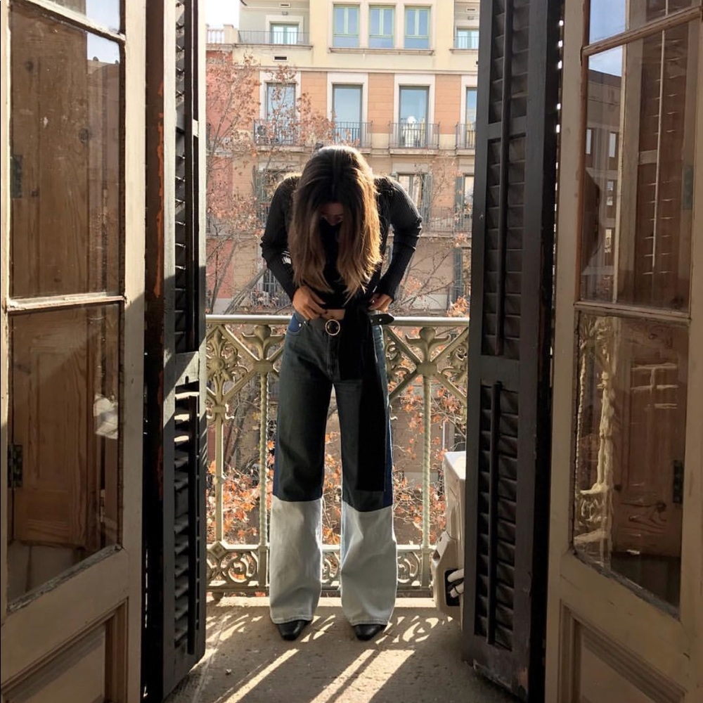 Maison Martin Margiela MM6 Color Block Denim Jeans - Picture 2 of 4